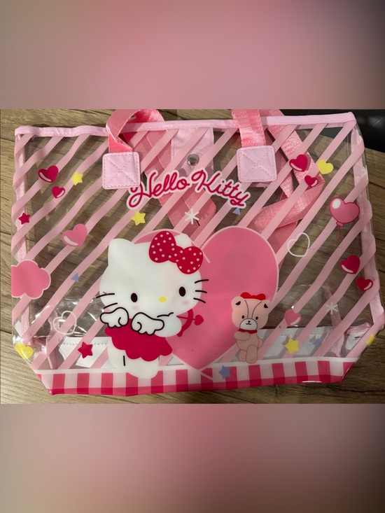 Hello Kitty Handbags - Hello Kitty Pink Clear Striped Tote Bag